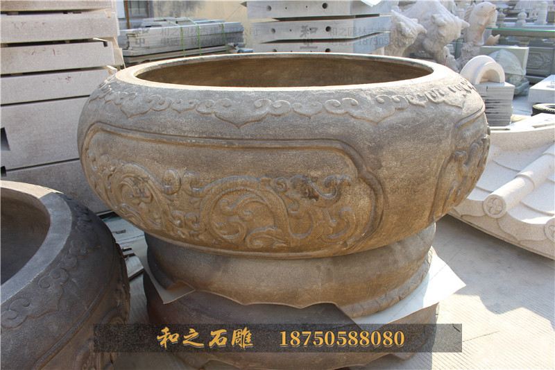 圆形石雕香炉
