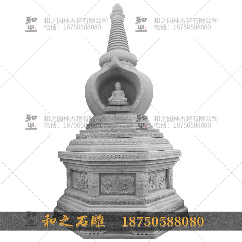寺庙石雕佛塔,