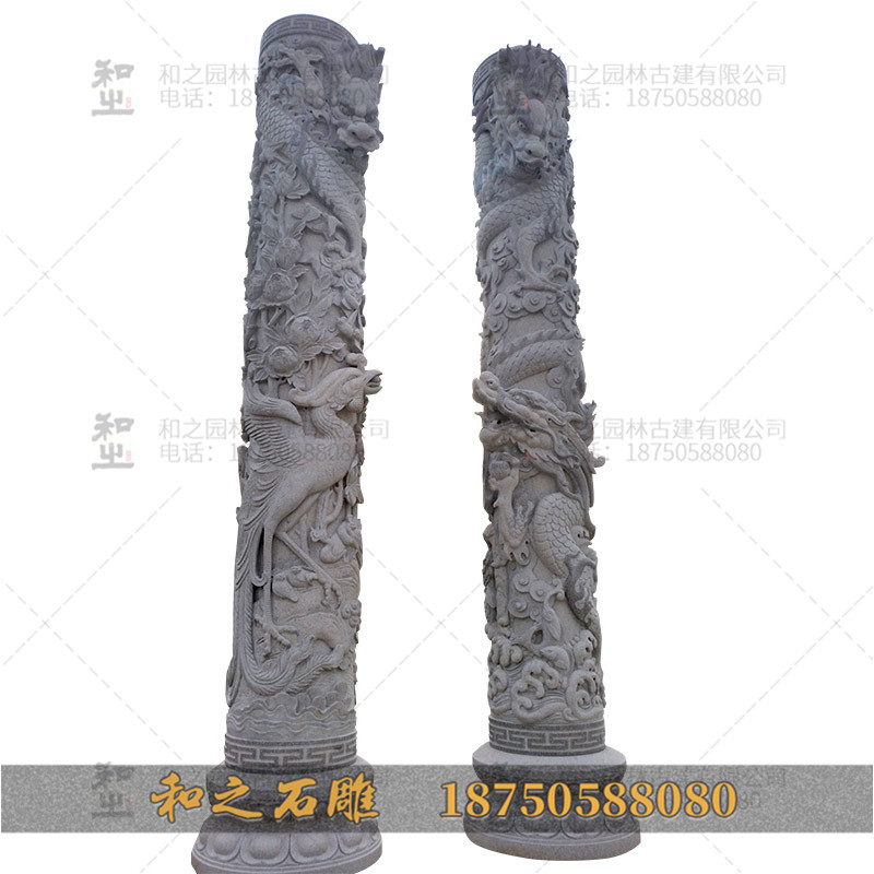 大理石石雕龙柱