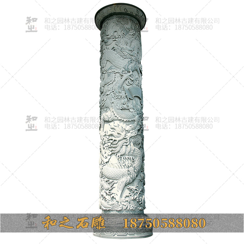 寺庙石雕龙柱供应