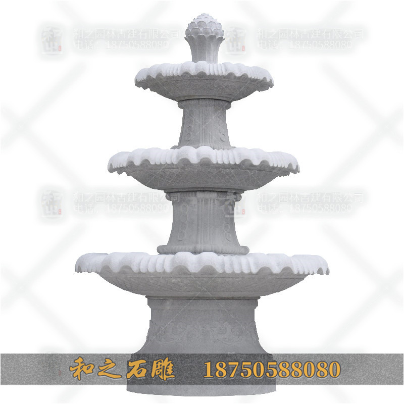 石雕半壁喷泉半壁水钵