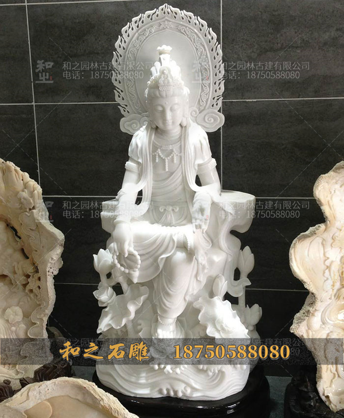 汉白玉观音雕像