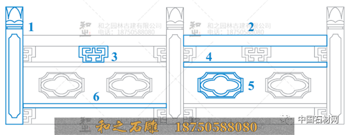 石雕栏杆构造图