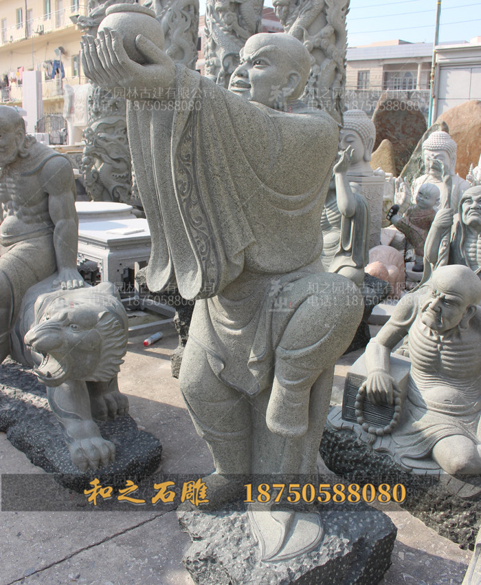 石雕举鉢罗汉图片 石雕举鉢罗汉图片