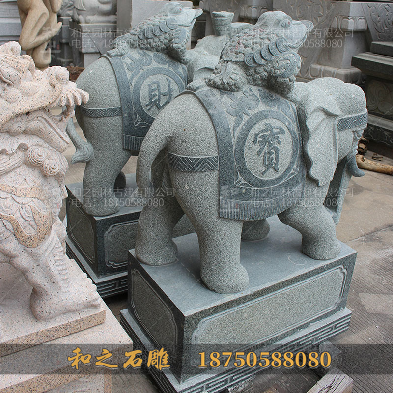 青石大象雕塑
