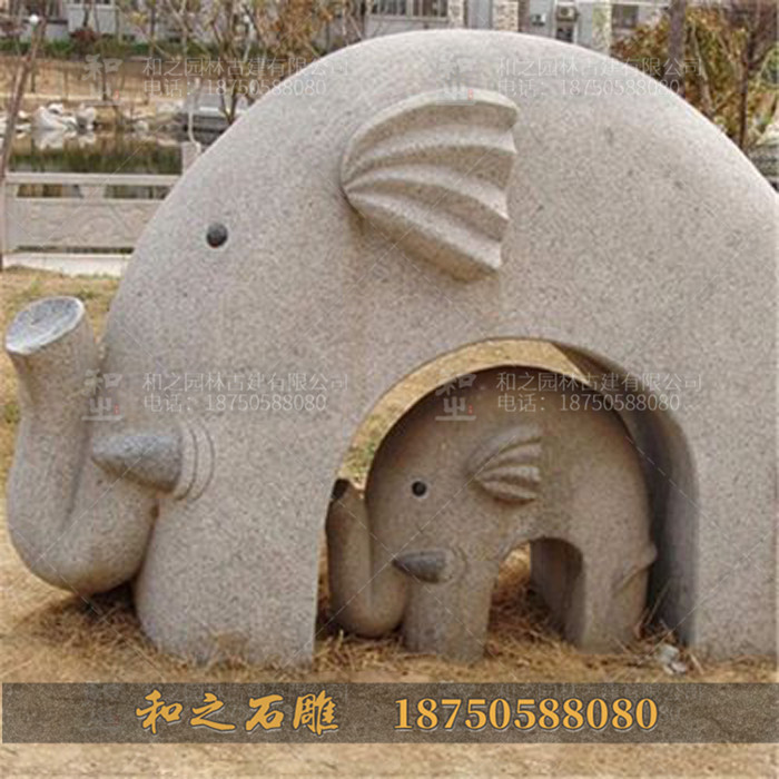 石雕大象艺术