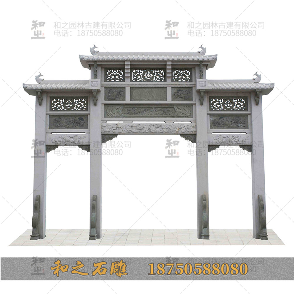 石雕仿古建筑牌坊