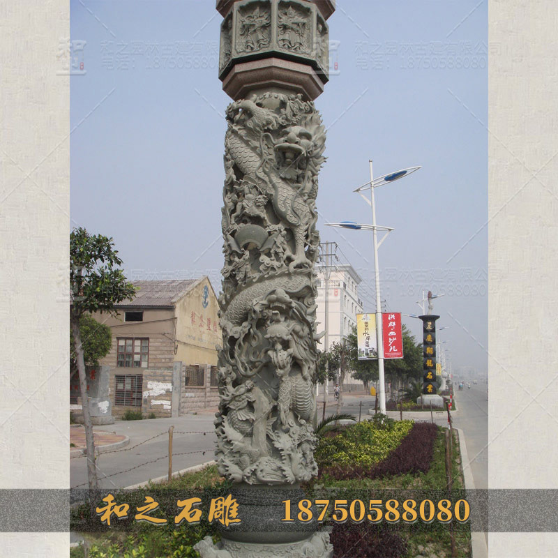 祠堂石龙柱 祠堂石龙柱