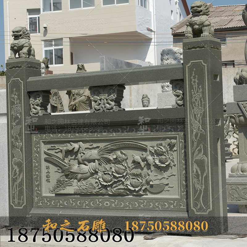 青石石雕栏杆 青石石雕栏杆