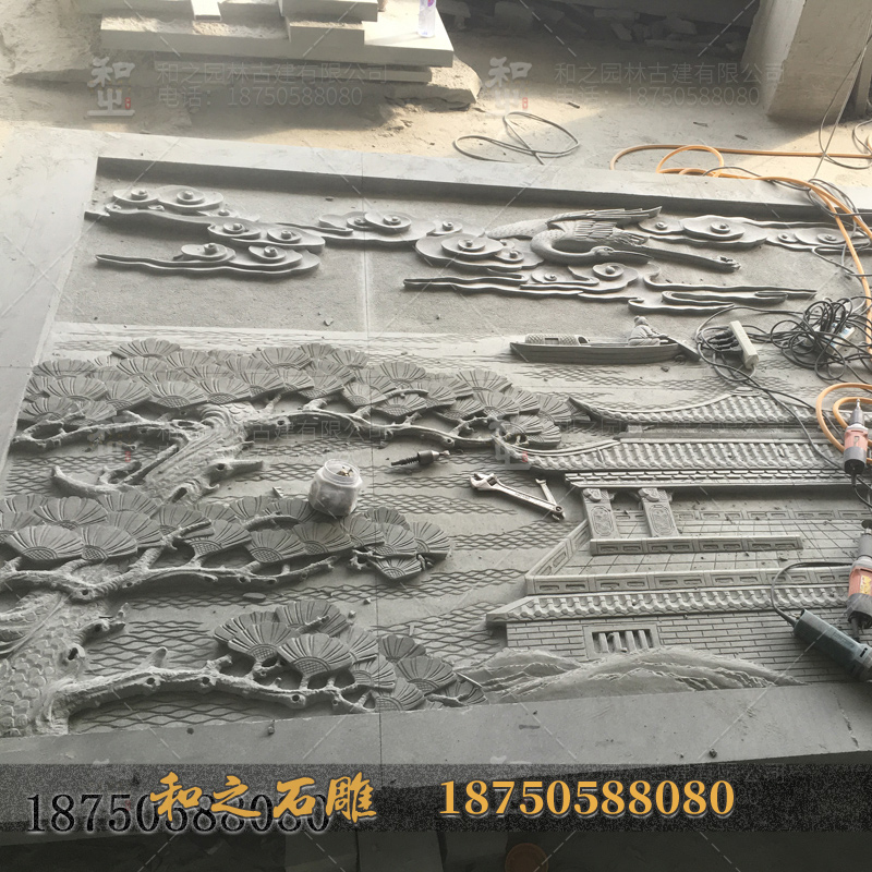 山水浮雕壁画 山水浮雕壁画