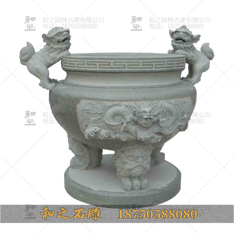 圆形石雕香炉 圆形石雕香炉