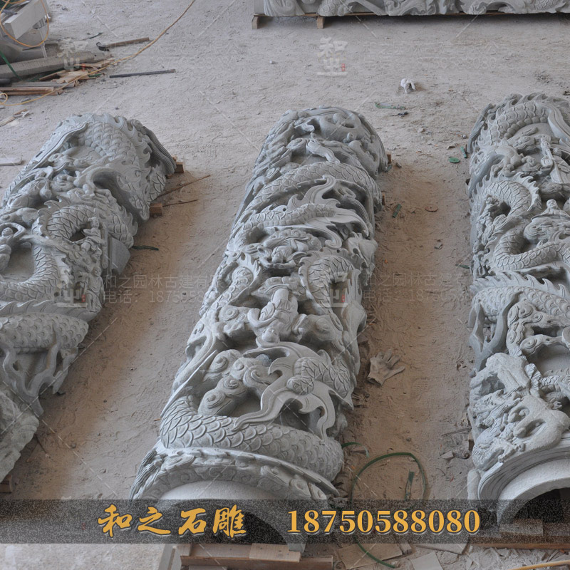 浮雕龙柱 浮雕龙柱