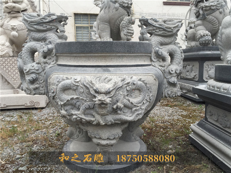 雕龙石香炉 雕龙石香炉