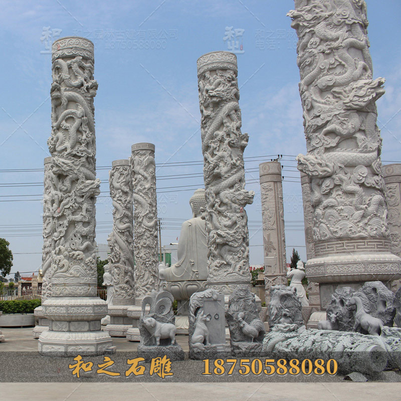 花岗岩龙柱 花岗岩龙柱