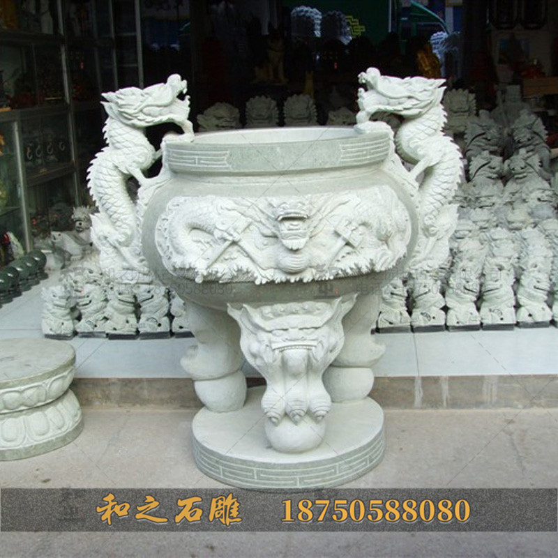 圆形石雕香炉 圆形石雕香炉