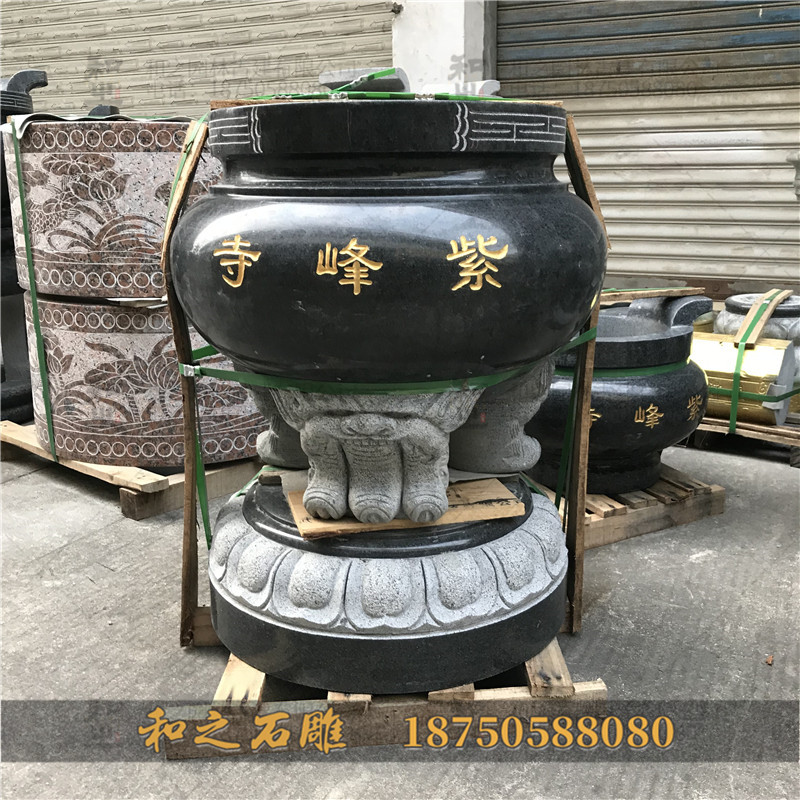 芝麻黑石雕香炉 芝麻黑石雕香炉