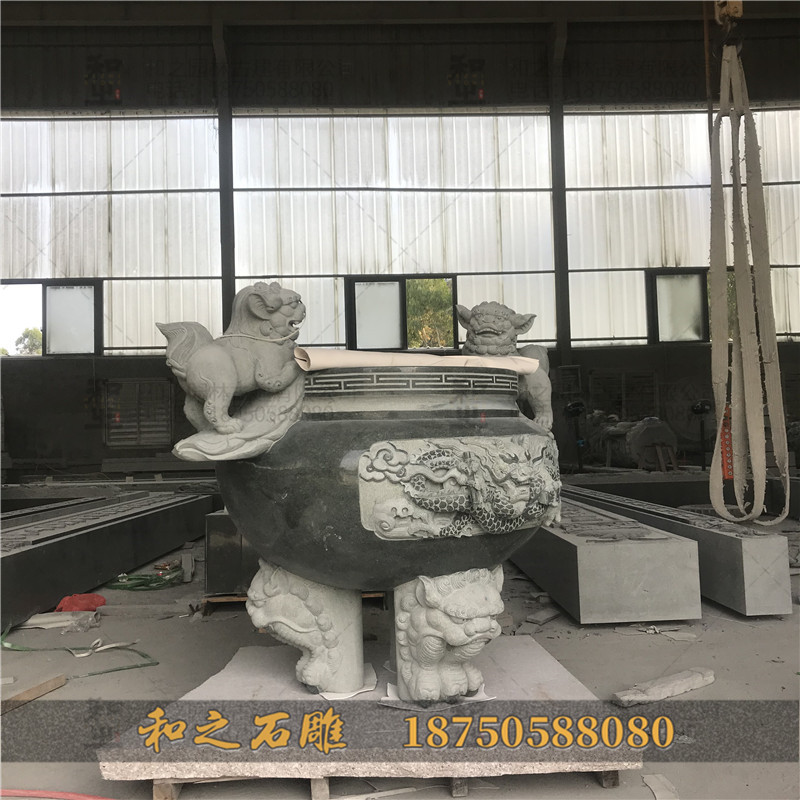 圆形石雕香炉 圆形石雕香炉