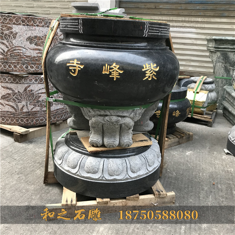 圆形石雕香炉 圆形石雕香炉