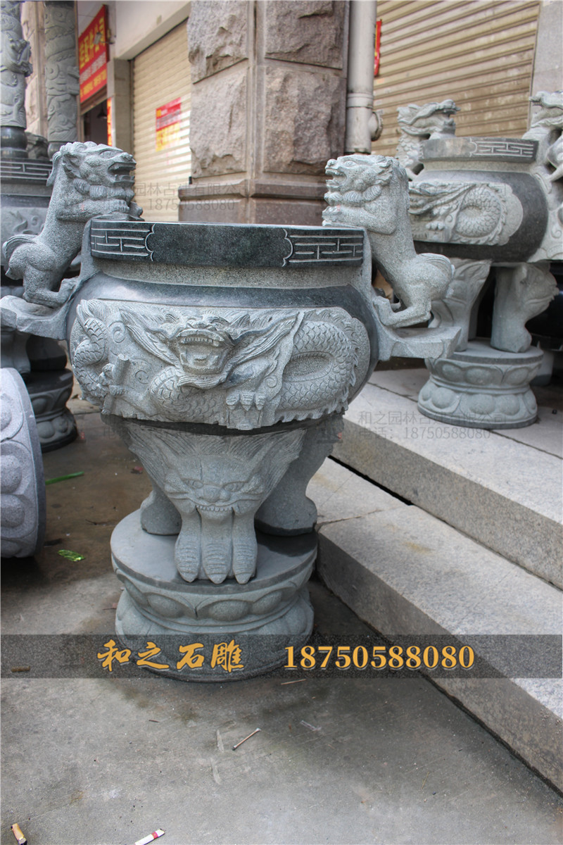 圆形石雕香炉 圆形石雕香炉
