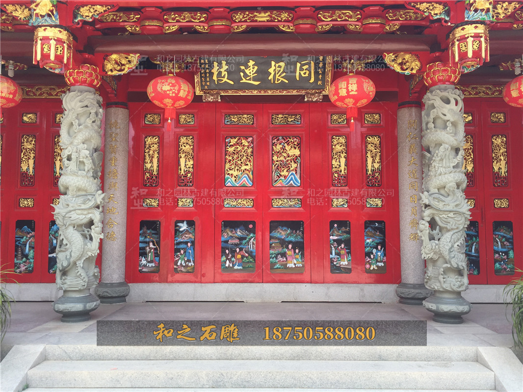 花岗岩石雕龙柱 花岗岩石雕龙柱